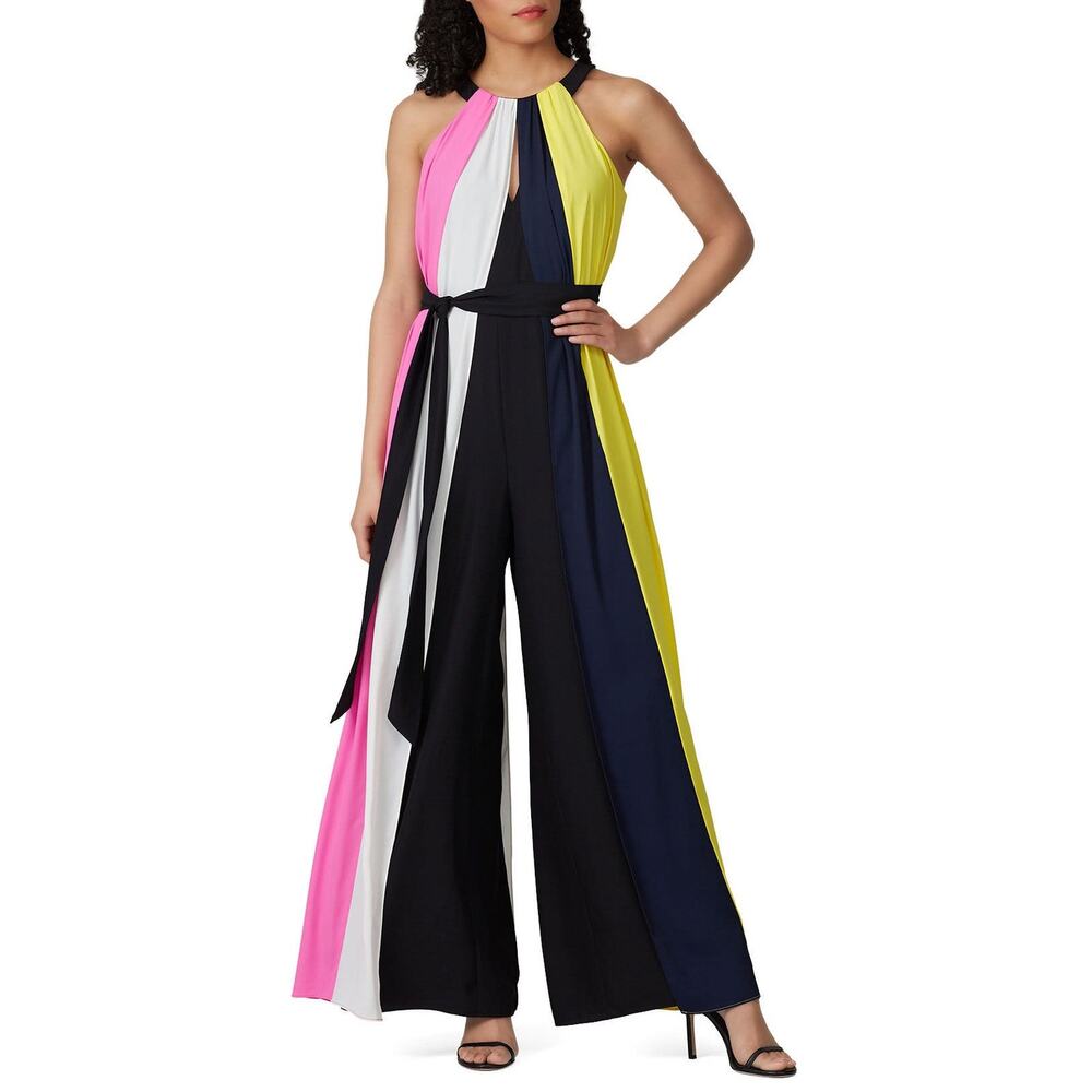 Great Jones Wide Leg Color Block Jumpsuit, Sleeveless, Pockets, size XS